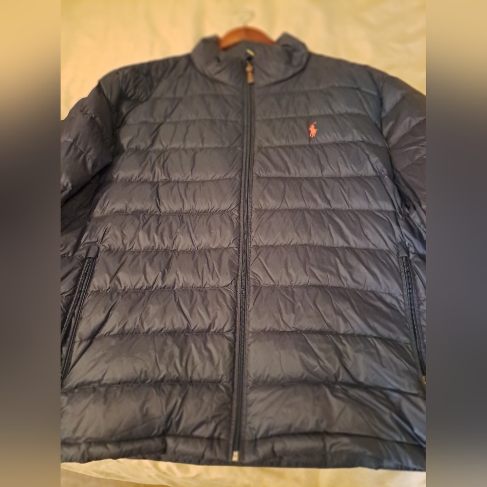 Ralph Lauren Polo Puffer Jacket - Size: 2XB - Like New - Color: Navy w/ Red Logo